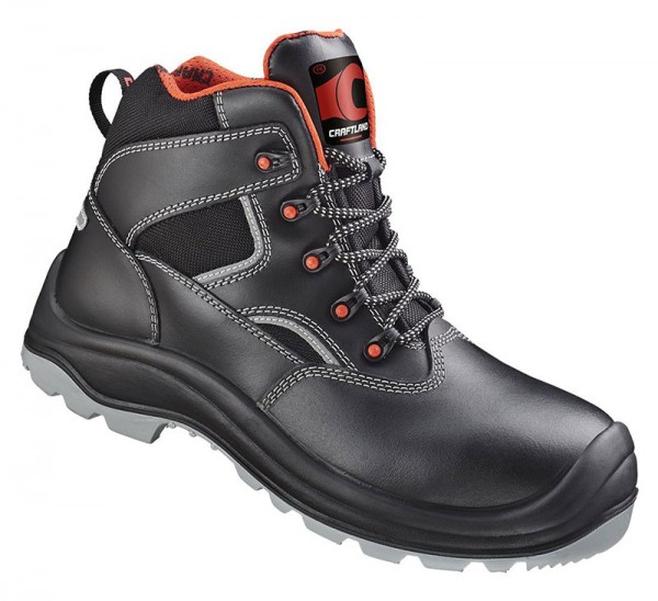 Schnürstiefel S3 VEDDEL, W11 schwarz, rot abgesetzt