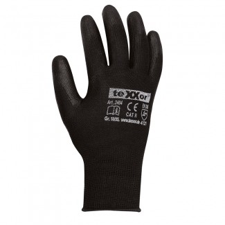 teXXor® Polyester-Strickhandschuhe Polyurethan beschichtet schwarz