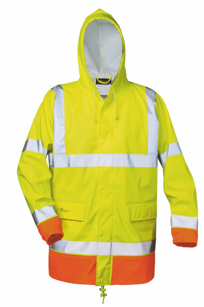 NORWAY® Warnschutz PU-Regenjacke NORMAN gelb/orange