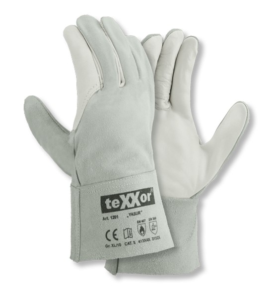 teXXor® Rindvoll-/Spaltleder Handschuhe YASUR Gr. 10