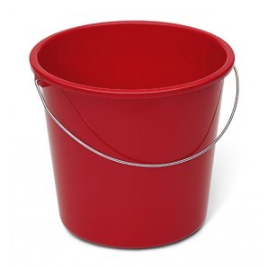 Haushaltseimer, rot, 5 Liter, Kunststoff mit Metallbügel