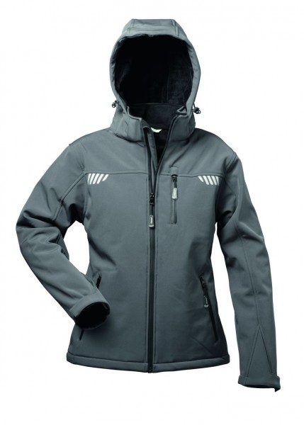 Softshell-Jacke HESTIA mit Fell, grau/schwarz (Auslaufmodell)