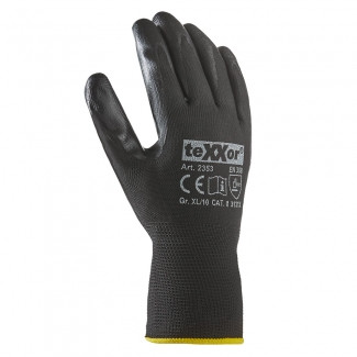 teXXor® Nitril-Handschuhe Polyester schwarz