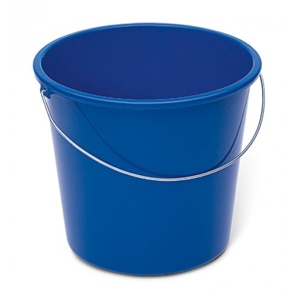 Haushaltseimer, blau, 10 Liter, Kunststoff mit Metallbügel