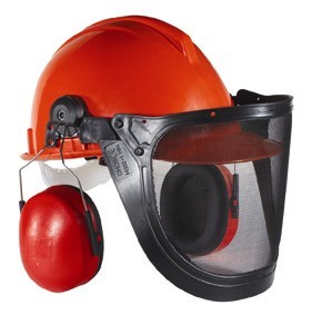 TECTOR® Waldarbeiter-Helmset Orange mit Gehör-und Gesichtsschutz