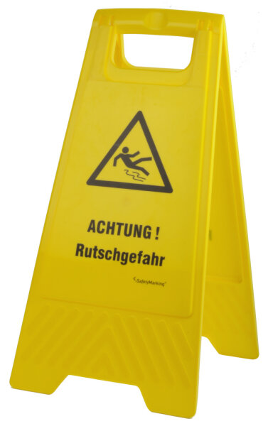 Warnschild "Achtung Rutschgefahr" gelb, ca. 61cm hoch
