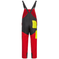 Forstarbeiter Schnittschutzlatzhose SPEIERLING rot,schwarz,gelb