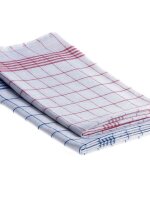 Geschirrtücher Halbleinen blau-kariert/ 10 Stück