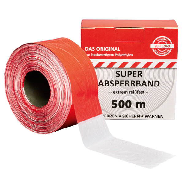Baustellen-Absperrband 80 mm ROT-WEISS