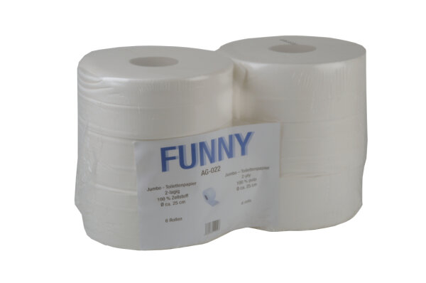 Jumbo-Toilettenpapier 2-lagig, hochweiß